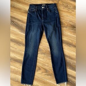 Mother High Waisted looker ankle fray jeans